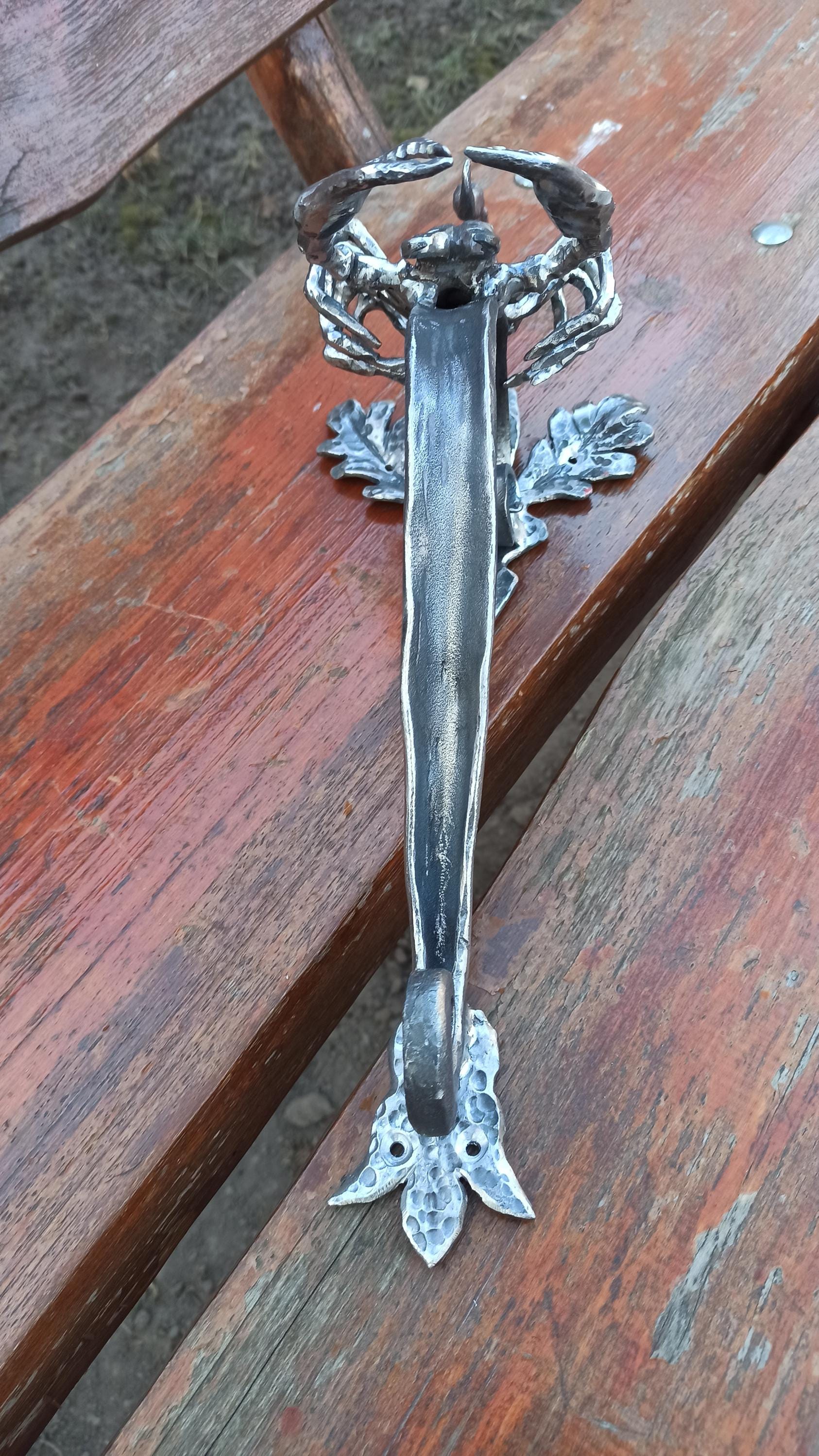 Huge Hand Forged Scorpion Door Handle (15.7