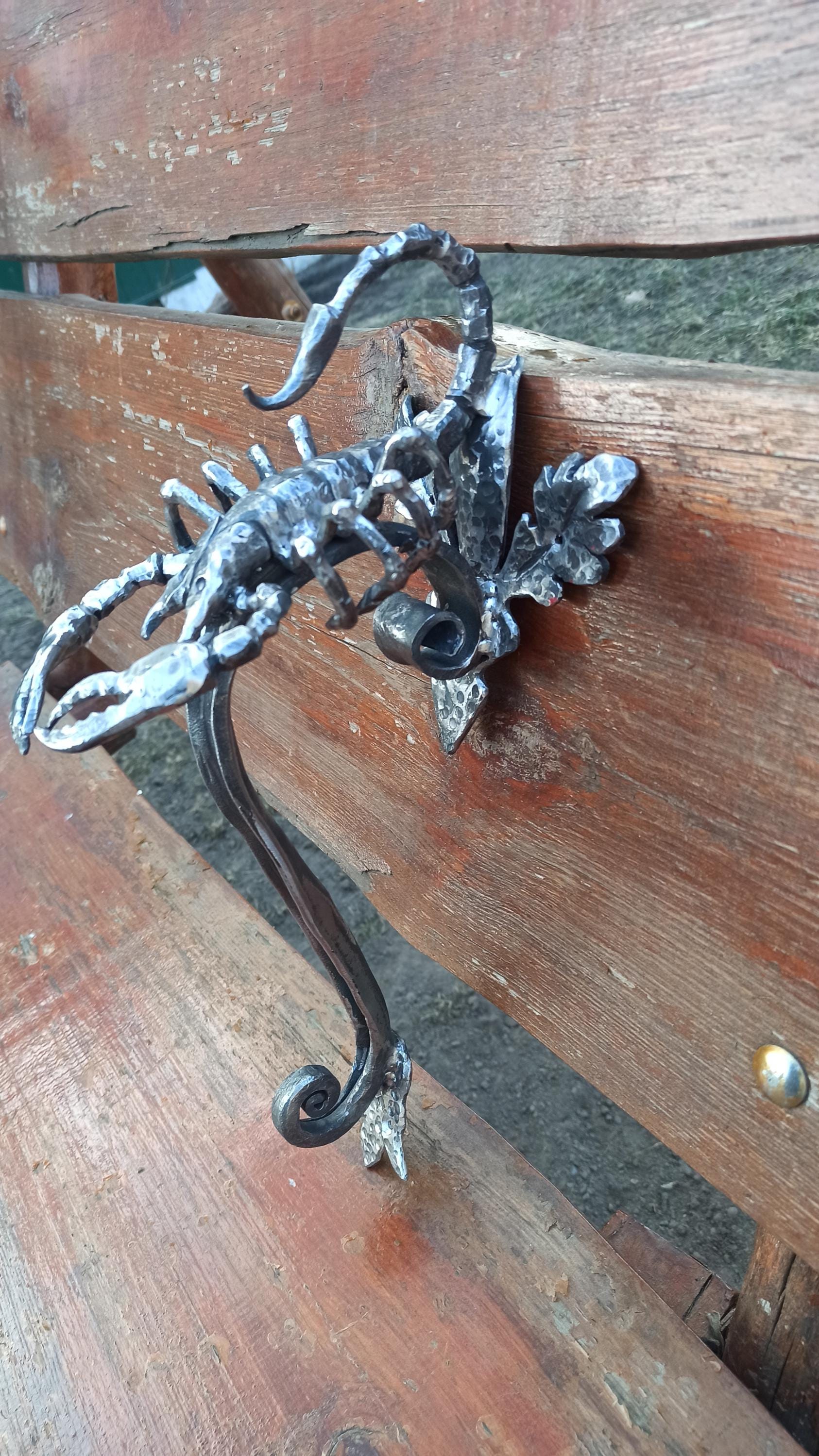 Huge Hand Forged Scorpion Door Handle (15.7