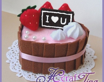 Heart-Shaped Chocolate Cream Cake PDF pattern - Style 3