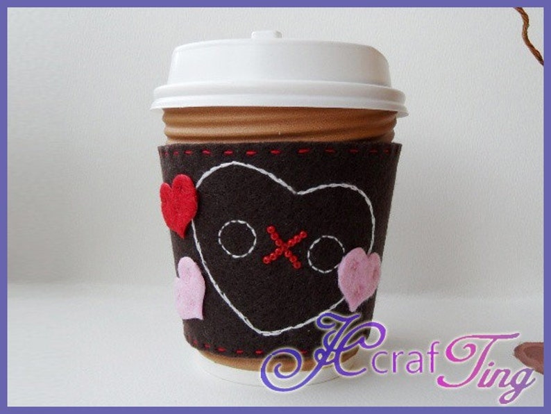 Felt Coffee Sleeve Large PDF pattern image 1