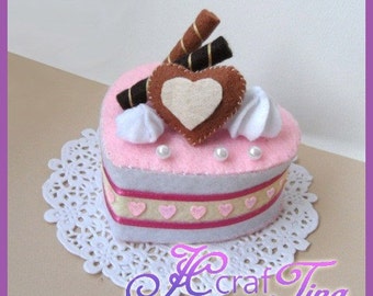 Heart-Shaped Chocolate Cream Cake PDF pattern - Style 5