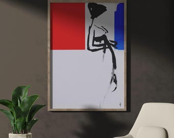 RENÉ GRUAU, Female Silhouette, 1958, Woman Portrait, Gallery Wall Set, Vintage Poster Art, Fashion Wall Art.