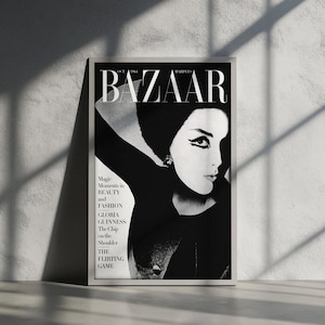 Harper’s Bazaar Magazine, October 1964 Cover, Harper’s Bazaar Cover Print, Fashion Digital Home Decor, Printable Wall Art.
