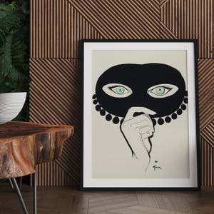 GRUAU RENÉ, Featuring Le Masque, Circa 1950, Retro Cover Print, Printable Wall Art, Fashion Digital Home Decor