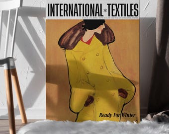 Printable Wall Art, International Textiles cover Magazine, 1977, Issue 549,  International Textiles cover Print, Fashion Digital Home Decor.