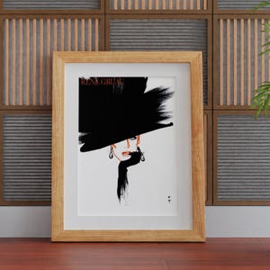 RENÉ GRUAU, Femme au Chapeau Noir, Printable Wall Art, Fashion Digital Home Decor