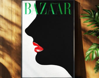 Harper's Bazaar Italy Magazine #5, maj 1969 Omslag, Harper's Bazaar Omslagstryck, Mode Digital Heminredning, Utskrivbar Väggkonst.