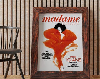 RENÉ GRUAU, Madame Figaro Special 10 Ans, Printable Wall Art, Fashion Digital Home Decor