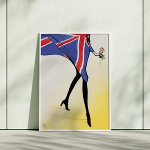 RENÉ GRUAU, A Fashion Illustration, 1973, Woman Portrait, Gallery Wall Set, Vintage Poster Art, Fashion Wall Art.
