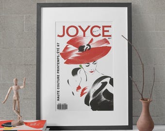 Joyce cover Magazine, Summer 1987, Joyce cover Print, Printable Wall Art, Fashion Digital Home Decor.