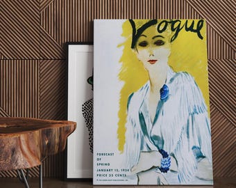 Vogue Magazine Printable Wall Art, Featuring A Woman Wearing, 1934, Retro Vogue Cover Print, Digital Vogue Home Decor