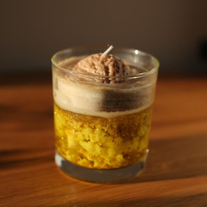 Candela gelato gialla / Candela dessert / Candela fatta a mano / Candela di cera di soia / Candela profumata