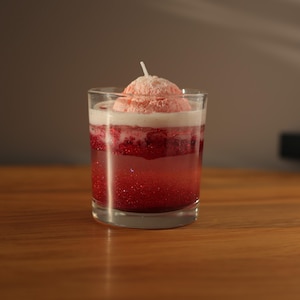 Red Ice Cream Candle | Handmade Candle | Dessert Candle | Soy Wax Candle | Scented Candle