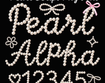 Pearl Script Alphabet PNG, Coquette Beaded Letters Clipart, Luxury Font (Digital Download)