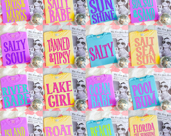 Retro Beach Shirt Designs PNG Bundle | Summer Vacation (Digital Download)