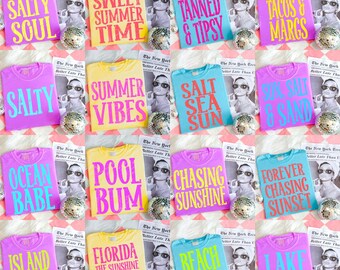 Sunshine Beach Life PNG Bundle | Distressed Summer Sublimation Designs (Digital Download)