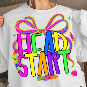 Head Start Teacher PNG Design for Sublimation, Back to School Rainbow Teacher First Day Shirt Colorful PNG, Teacher Appreciation Gift Idea