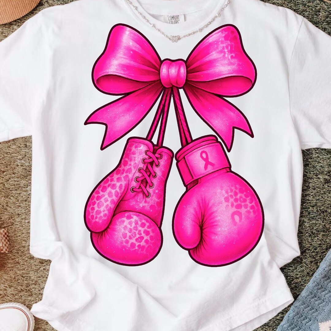 Pink Ribbon Boxing Gloves PNG: Breast Cancer Awareness Digital Design ...