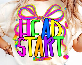 Head Start Teacher PNG Design, Back to School Sublimation Graphic (Digital Download)