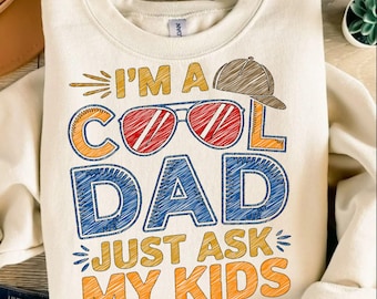 The Cool Dad PNG, Fathers Day PNG, Dad Sublimation Design, Retro Dad Png, Dad Life PNG, Best Dad Ever, Trendy Dad Png Shirt Design