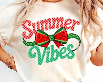 Vibrações de Verão PNG, Laço de Melancia de Verão PNG, Praia PNG, Clipart de Frutas Fofas, Olá Verão PNG, Xadrez de Verão PNG, Vibrações Tropicais de Frutas PNG