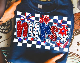 Retro Checker USA Nurse PNG | Patriotic Sublimation Design (Digital Download)