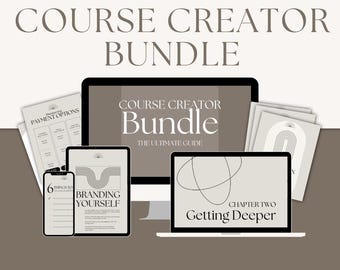 Paquete de plantillas de Canva para crear cursos / Libro de trabajo editable para cursos en línea y presentación de seminarios web / Kit para crear cursos digitales