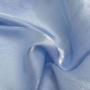 Blue Lightweight Satin Fabric: Anti-Wrinkle Polyester, 59&quot; Wide