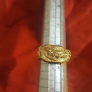 Dino bird signet ring gold plated