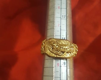 In stock Dino bird signet ring gold plated or silver