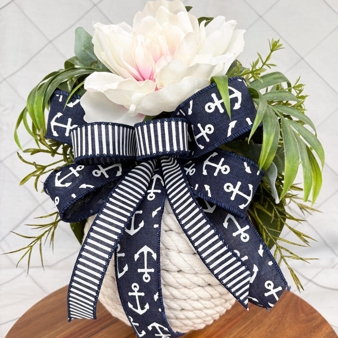 Coastal Hanging Rope Floral | Nautical Small Space Decor - Etsy
