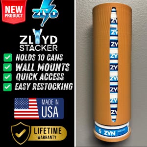 Nicotine/Tobacco/Snuff Can Dispenser | Foggy Orange Can Holder Organizer | Wall Mount or Counter Storage Rack | Made in USA now for this