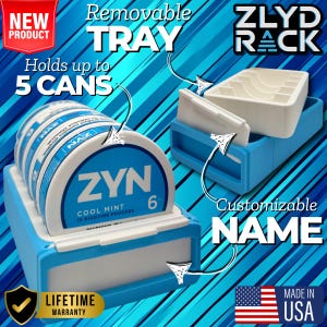 Nicotine/Tobacco/Snuff Can Holder Organizer | Chill Wave Blue Nic Can Chiller Rack | Easy Access Storage | Made in USA