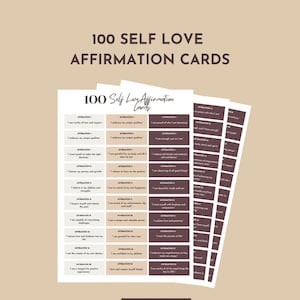 100 cartões de afirmação de amor-próprio | afirmação positiva | afirmações | afirmações diárias | cartões de atenção plena | amor-próprio | manifestação