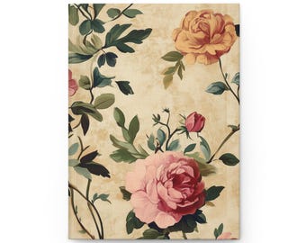 Personalized Floral Hardcover Journal - Elegant Notebook for Writers, Poets, and Artists, Gift for Birthdays, Journaling, Flower Lover