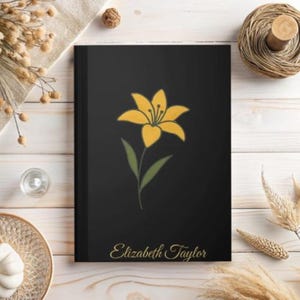 Personalized Elegant Floral Hardcover Journal, Personalized Notebook for Writers, Gift for Her, Daily Diary, Recovery Journal, Floral Design