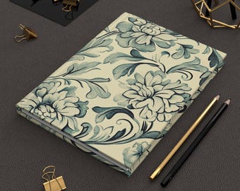 Elegant Floral Hardcover Journal for Creative Minds, Writing, Journaling, Gifts, Home Decor