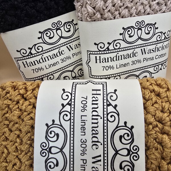 Luxury Linen and Pima Cotton Spa Washcloth set of 3