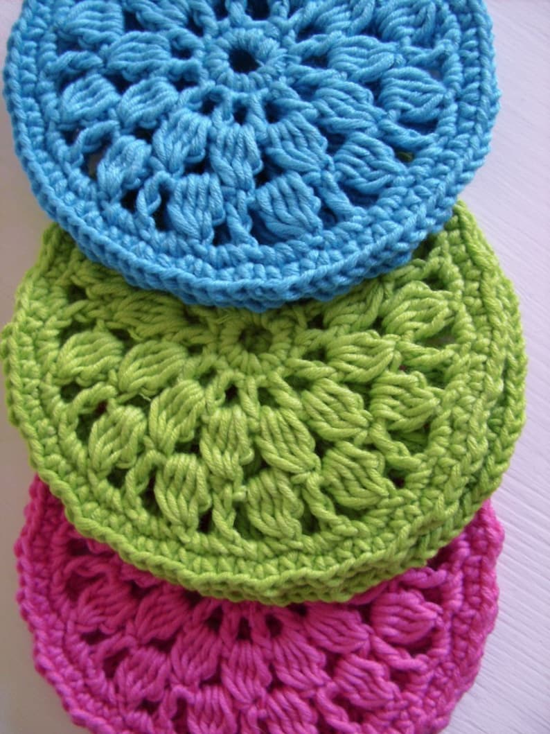 Easy crochet pattern for home Round coasters PDF crochet pattern easy DIY tutorial beginner level you can sell finished items image 1
