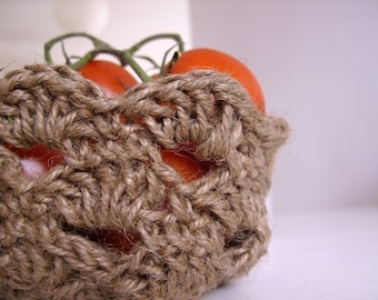 Jute twine bowl or basket PDF crochet pattern no 2 - beginner level