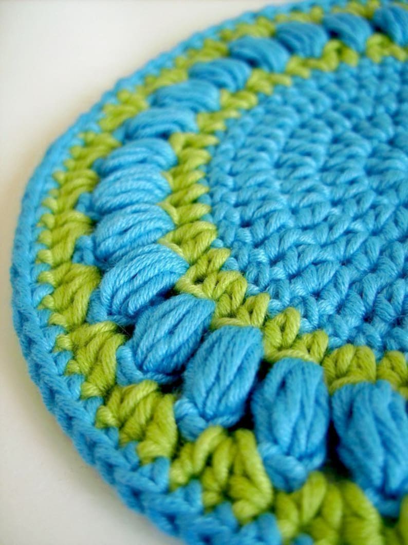 Easy Crochet Pattern Round Potholder or Washcloth Written Crochet