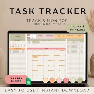 Spreadsheet voor geautomatiseerde taaktracking | Digitale takenlijst en kalender | Google Spreadsheets Taakbeheer | Productiviteitsplanner