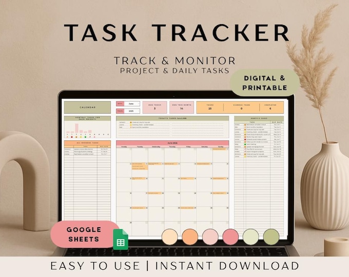 Task Tracker Spreadsheet | Google Sheets | to Do List | Planner ...