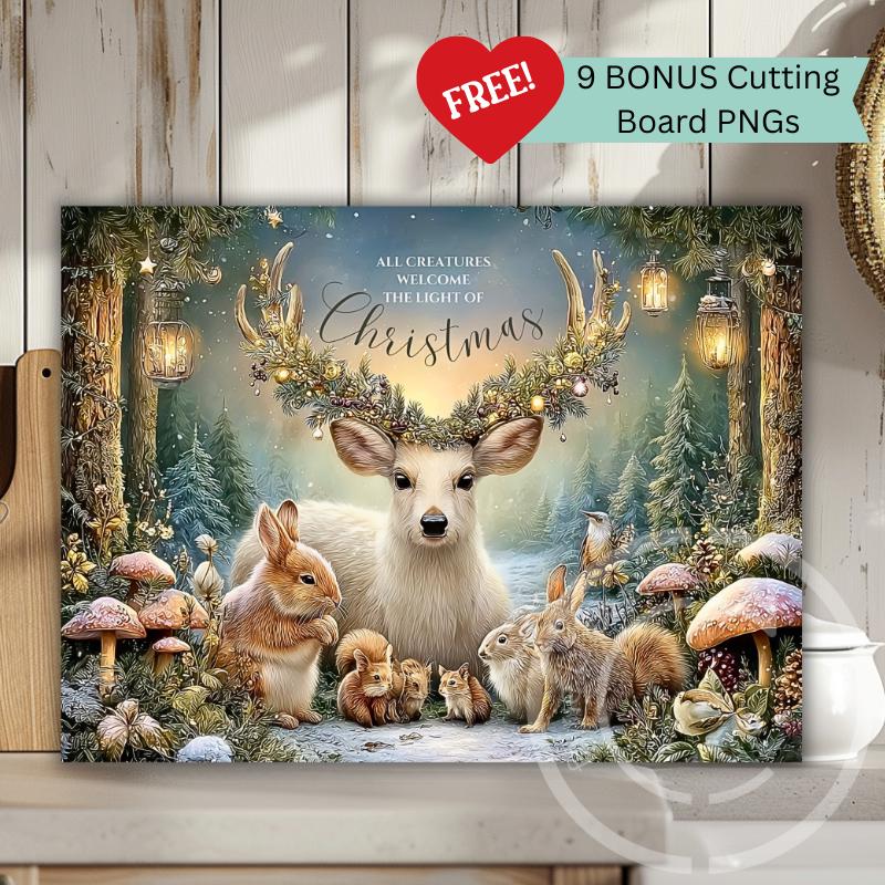 Woodland Deer Christmas PNG – Forest Animals Holiday Sublimation ...