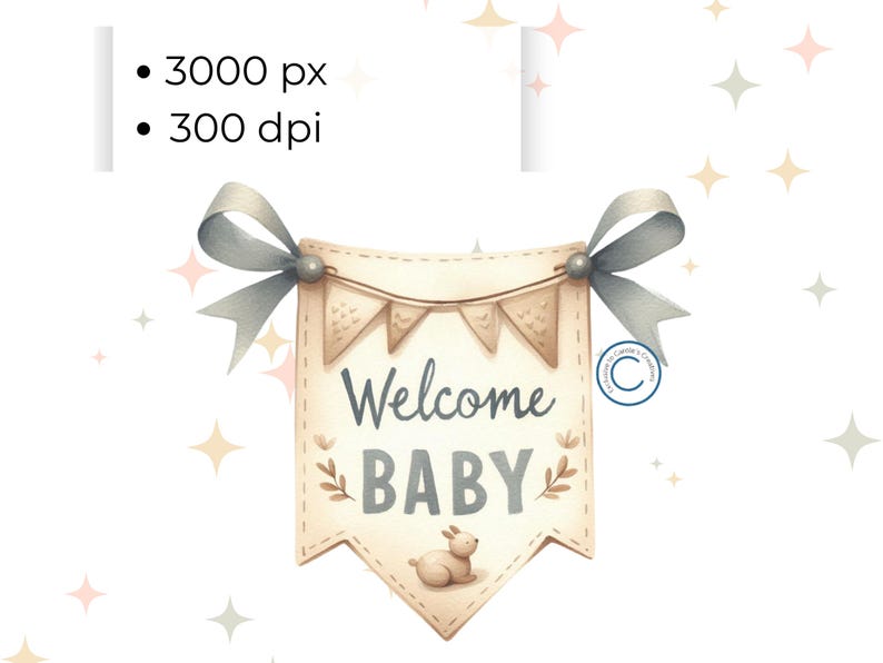 Baby Shower Clipart Boho Watercolor Baby Nursery PNG Gender Neutral ...