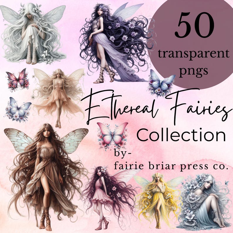 Fantasy Fairy Clipart Bundle – Whimsical Fantasy Fairies Illustrations ...