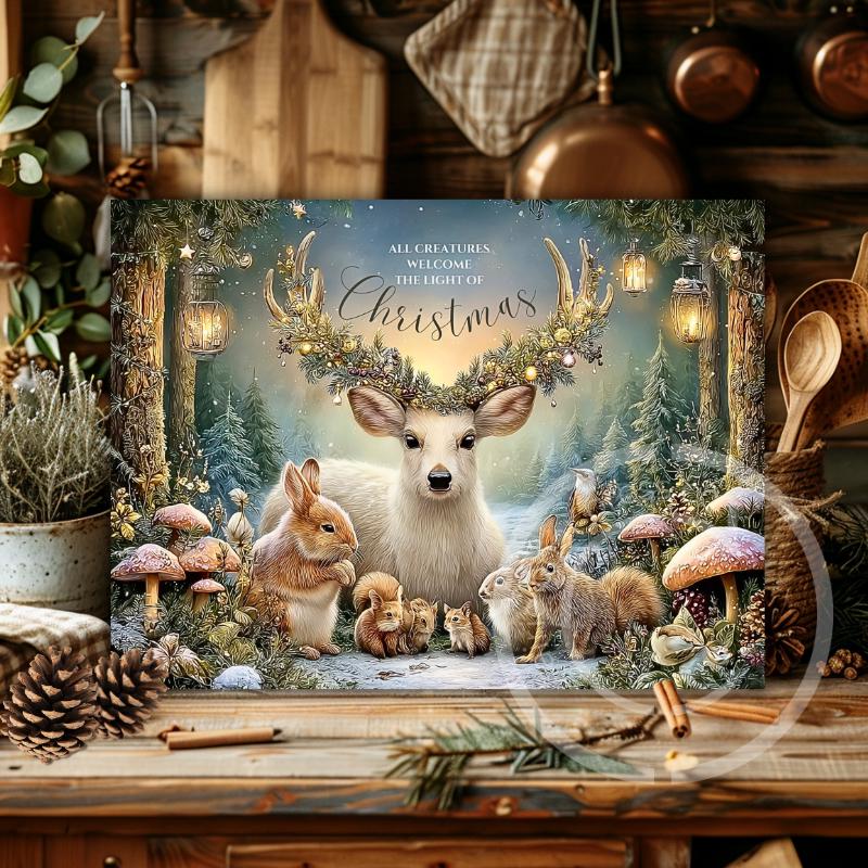 Woodland Deer Christmas PNG – Forest Animals Holiday Sublimation ...