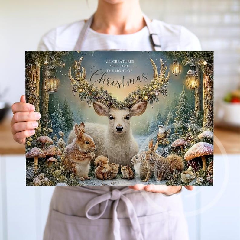 Woodland Deer Christmas PNG – Forest Animals Holiday Sublimation ...