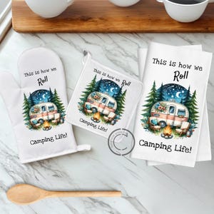 Descarga digital de sublimación PNG de remolque de camping: divertidas ilustraciones de caravanas para decoración de cocina, estilo cottagecore y estilo rústico.
