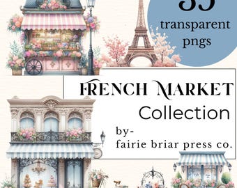 Watercolor Paris Clipart Bundle, Eiffel Tower PNG Set, Romantic Travel Art, Paris Wedding Clipart, French Aesthetic Illustrations